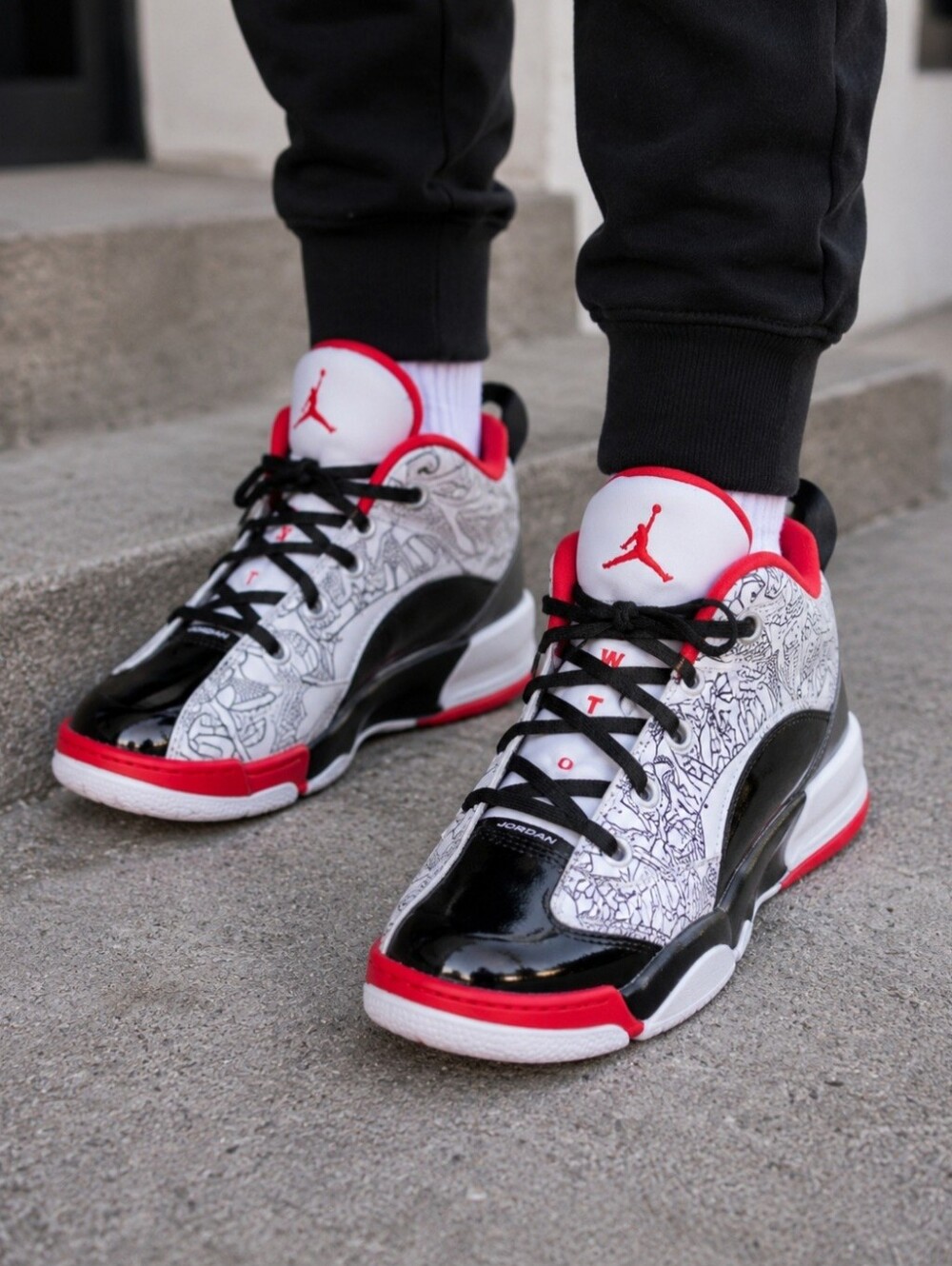 Air Jordan Dub Zero "White Varsity Red Sneakers